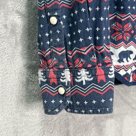 Chubbies Reversible Long Sleeve Button Down Shirt Mens XL Western Pearl‎ Snap - Picture 4 of 16